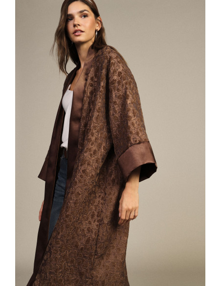 Manteau duster jacquard à manches amples Dixie