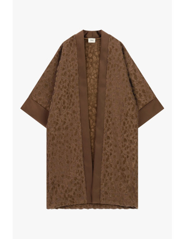 Manteau duster jacquard à manches amples Dixie