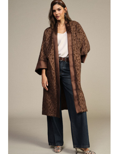 Manteau duster jacquard à manches amples Dixie