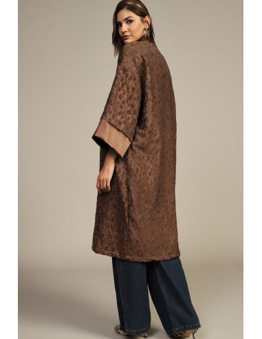 Manteau duster jacquard à manches amples Dixie