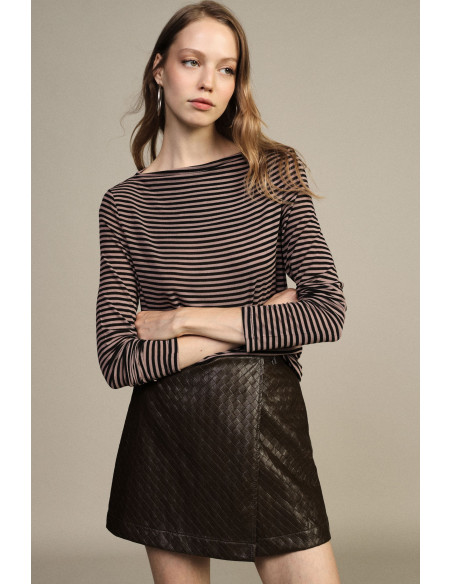 Dixie T-shirt met strepen en lange mouwen, regular fit
