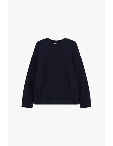 Sweat-shirt Dixie à col rond, manches amples et ourlet arrondi