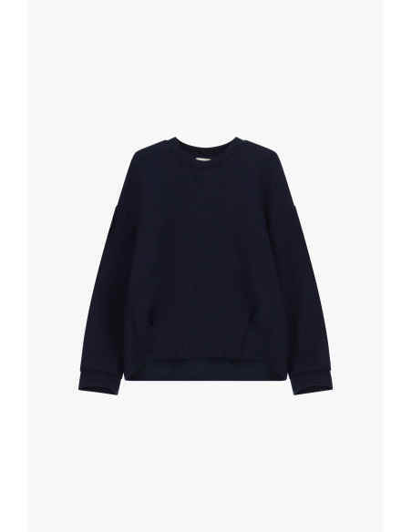 Sweat-shirt Dixie à col rond, manches amples et ourlet arrondi