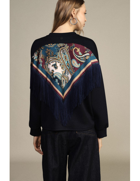 Sweat-shirt Dixie à col rond, manches amples et ourlet arrondi