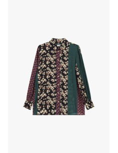 Dixie patchworkblouse met bloemenmotief 2