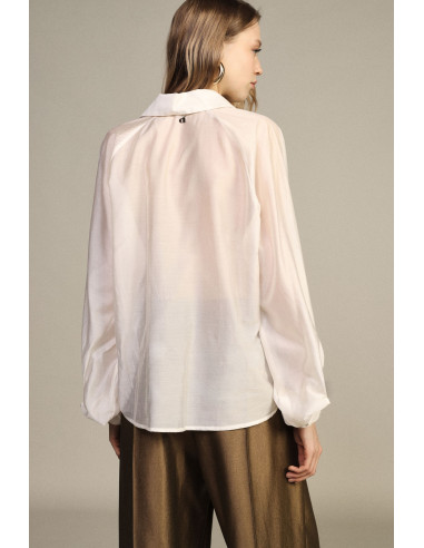 Wijde blouse met ballonmouwen en knoopsluiting aan de voorkant Dixie