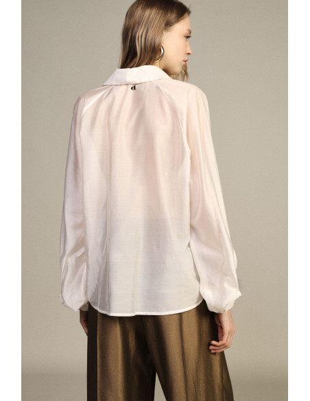 Blouse ample à manches ballon et boutonnage frontal Dixie