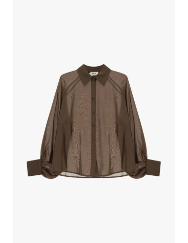 Blouse ample à manches ballon et boutonnage frontal Dixie