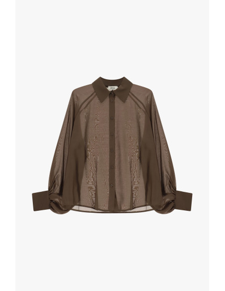 Blouse ample à manches ballon et boutonnage frontal Dixie