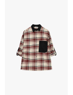 Chemise à carreaux avec poche et col contrasté Dixie 2