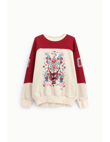 Dixie sweatshirt met ronde hals, bloemenprint en grafische details