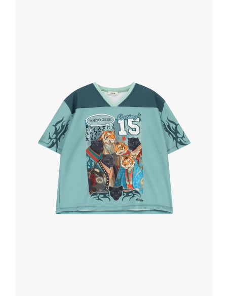 T-shirt à manches courtes imprimé panthères et tigres Dixie