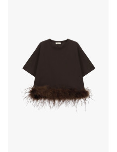 T-shirt à manches courtes avec plumes sur le bas Dixie 2