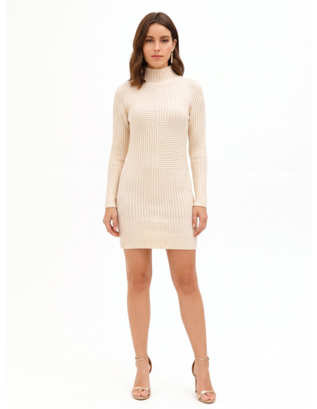 Robe en maille à côtes horizontales et verticales Rinascimento
