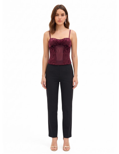Top bustier en velours à fines bretelles Rinascimento