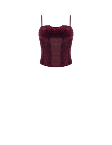 Top bustier en velours à fines bretelles Rinascimento