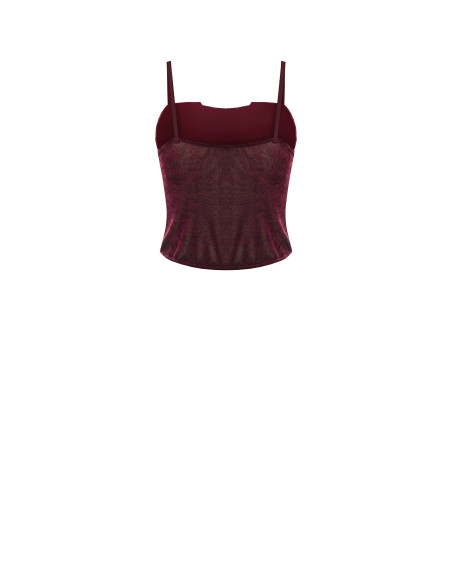 Top bustier en velours à fines bretelles Rinascimento