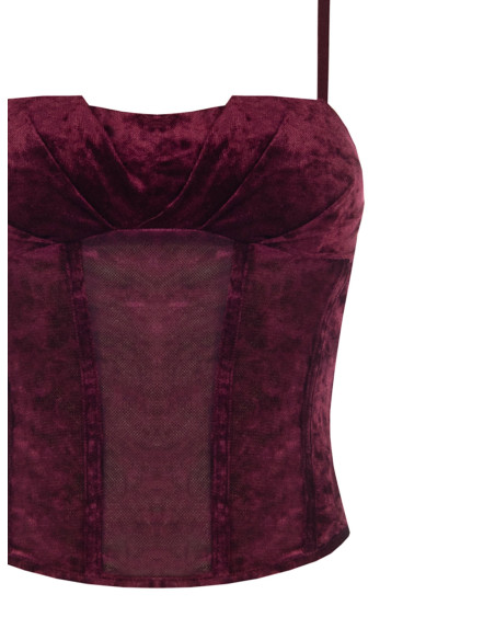 Top bustier en velours à fines bretelles Rinascimento