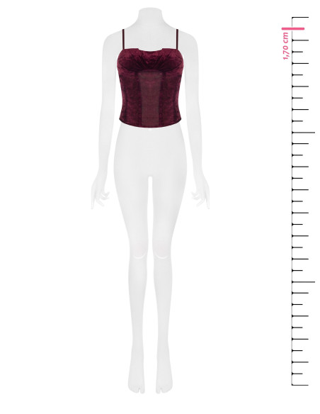 Top bustier en velours à fines bretelles Rinascimento