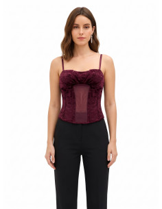 Top bustier en velours à fines bretelles Rinascimento