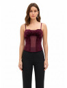 Top bustier en velours à fines bretelles Rinascimento