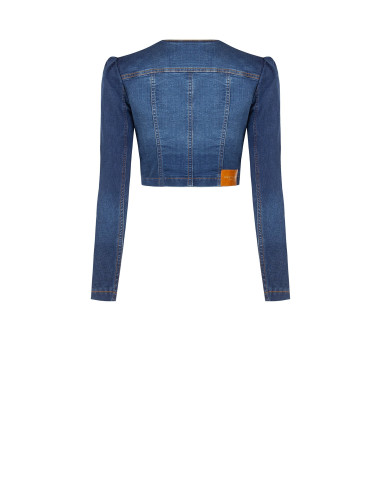 Cropped spijkerjasje met asymmetrische knoopsluiting Rinascimento
