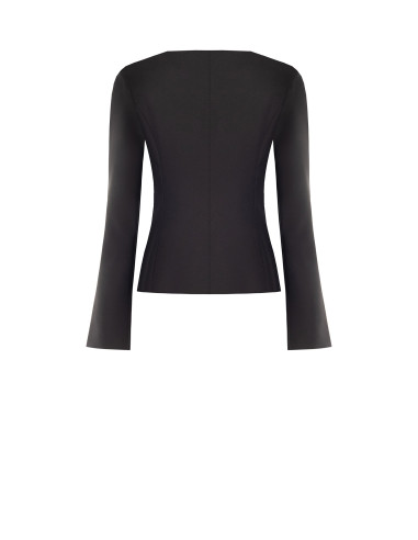 Veste blazer courte en tissu technique, sans revers, avec boucles décoratives Rinascimento