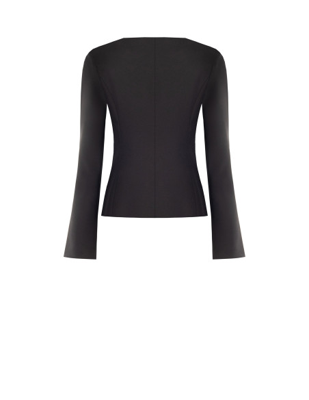 Veste blazer courte en tissu technique, sans revers, avec boucles décoratives Rinascimento