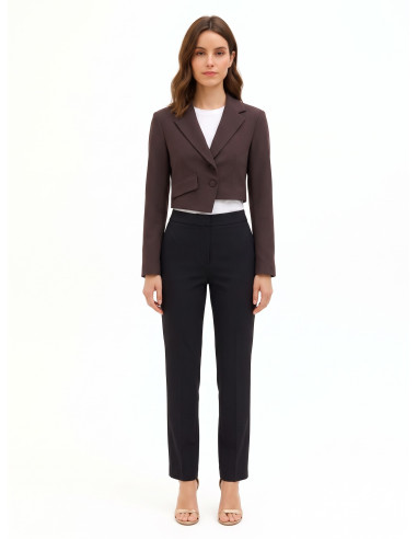 Cropped blazerjasje van viscosemix met asymmetrische sluiting Rinascimento