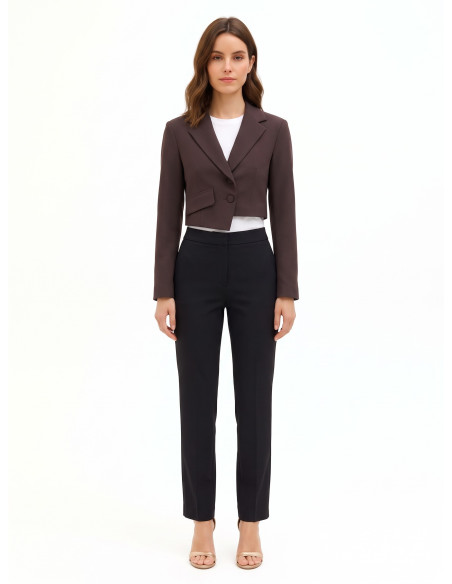 Veste blazer courte en polyviscose avec fermeture asymétrique Rinascimento