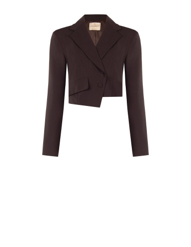 Cropped blazerjasje van viscosemix met asymmetrische sluiting Rinascimento