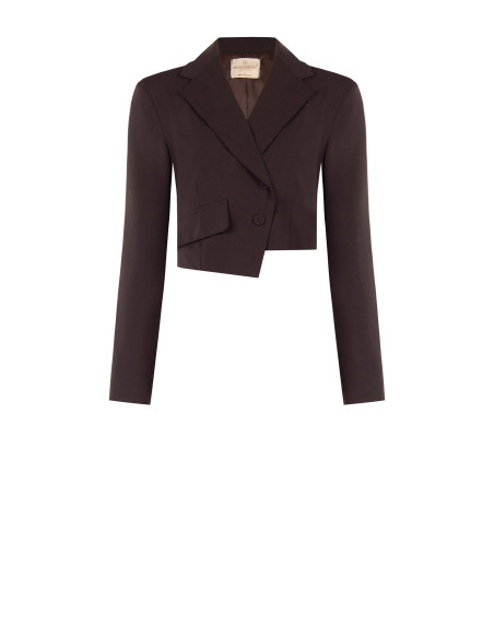 Veste blazer courte en polyviscose avec fermeture asymétrique Rinascimento