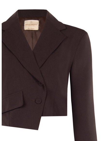 Veste blazer courte en polyviscose avec fermeture asymétrique Rinascimento