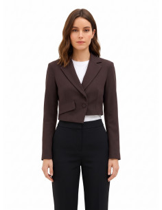 Veste blazer courte en polyviscose avec fermeture asymétrique Rinascimento