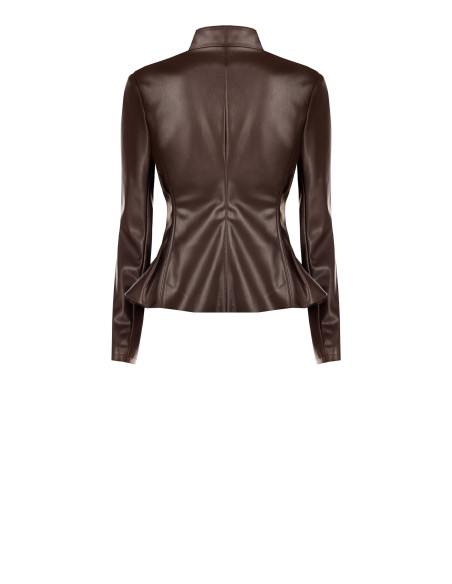 Veste cintrée et ajustée en similicuir avec épaulettes Rinascimento