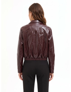 Blouson en similicuir effet vieilli avec élastique à la base Rinascimento 2