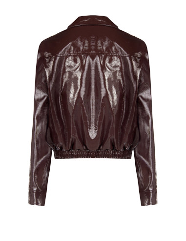 Blouson en similicuir effet vieilli avec élastique à la base Rinascimento