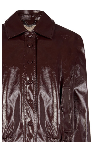 Blouson en similicuir effet vieilli avec élastique à la base Rinascimento
