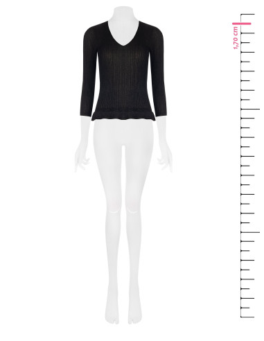 Top ajusté et cintré en fil lurex avec décolleté en V Rinascimento
