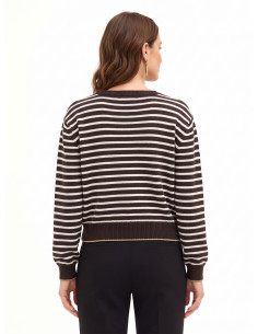 Gestreepte trui van een mix van viscose en wol met lurex aan de boorden Rinascimento 2