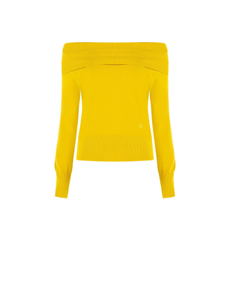 Pull à épaules dénudées avec logo RR brodé Rinascimento
