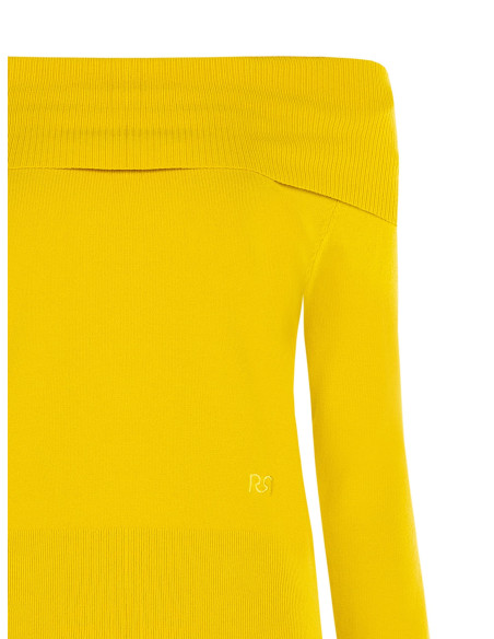 Pull à épaules dénudées avec logo RR brodé Rinascimento