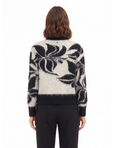 Trui van een mohairmix en lurex met een groot bloemenmotief Rinascimento 2