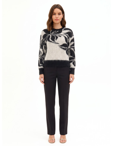 Pull en mélange de mohair et de lurex avec maxi motif floral Rinascimento