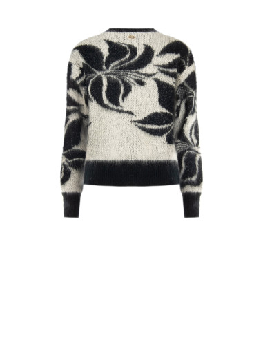 Trui van een mohairmix en lurex met een groot bloemenmotief Rinascimento