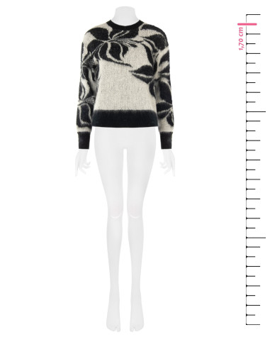 Pull en mélange de mohair et de lurex avec maxi motif floral Rinascimento