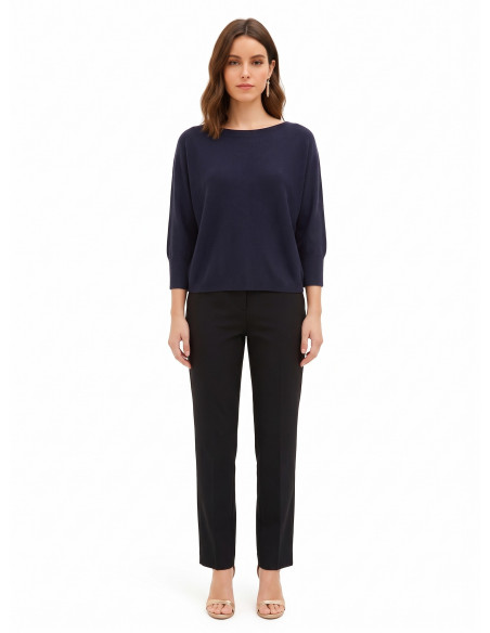 Pull oversize en viscose mélangée à encolure bateau Rinascimento