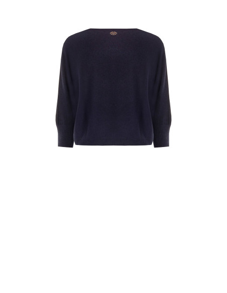 Pull oversize en viscose mélangée à encolure bateau Rinascimento
