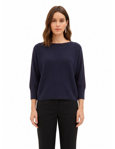 Pull oversize en viscose mélangée à encolure bateau Rinascimento