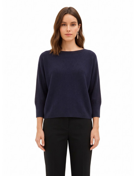 Pull oversize en viscose mélangée à encolure bateau Rinascimento